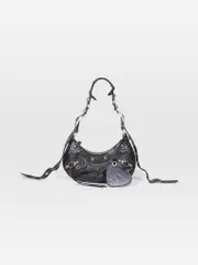 Black Leather Le Cagole XS Shoulder Bag