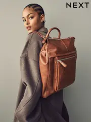 Tan Brown Messenger Style Backpack (AB5816) | $68