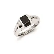 Sterling Silver Black u0026 White Diamond Mens Ring