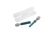 Melii Luxe Detachable Spoon Fork Set w Case Kitchen Cutlery Utensil Blue