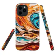 For iPhone 12 Pro Max Tough Protective Cover, Swirling Gold