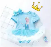 Baby Girls Frozen Elsa Costume Outfit Party Birthday Tutu Dress Headband Set