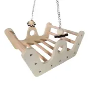 Bird Perch Parrot Wooden Swing Natural Stand Hammock for Conure Parakeet