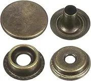 uxcell 60 Sets Press-Stud Cap Buttons 15mm Metal Snap Fastener Alloy Sew-on Snap Buttons for Bags Leathers Marine Boats Canvas, Bronze