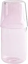 RockTrend Clear Glass Bedside Night Water Carafe Tumbler Set, Pitcher and Cup Night Set