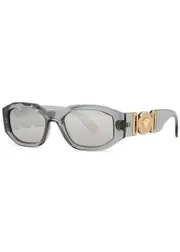 Versace Medusa Biggie Rectangle-frame Sunglasses - Grey - One Size One Size