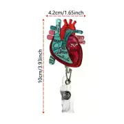 Heart Retractable Badge Reel, Motivational Quote Name Badge Holder With ID Clip