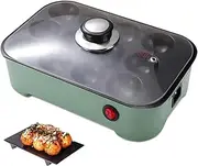 Portable Electric Takoyaki Pan, 12 Holes Household Multi-Function Mini Ball Baking Machine with Cover, Fireproof and high-Temperature Resistant, Uniform Heat, Automatic Temperature Control