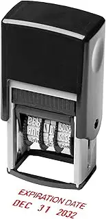 Self Inking Rubber Stamp, Phrase with Date Stamp, Refillable Office Supply Business Stamps (Expiration Date)