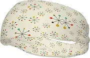 [CADREWY] Retro Modern Print Stylish Sports Sweatband Stretchy Breathable and Moisture Wicking Headband for Gym
