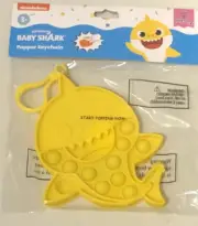 Yellow Baby Shark Popper Fidget Keychain