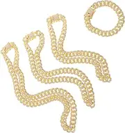 [KOCKSHION] Unisex Link Chain Set Necklace Bracelet Link Chain Jewelry for Men Women