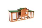 Chicken Run Coop Chook Cage Wood House Rabbit Hutch Bunny Duck Enclosure Outdoor Two Ramps Extra Large