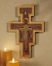 San Damiano Crucifix Marco Sevelli Florentine Plaque Wooden 12 In