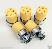 5pc Female Extension Cord Electrical Wire Repair Replacement Plug End Set