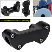 1.7" Handlebar Risers Top Clamp For Harley 1" Bar Fat Boy Softail FXSTD FLSTN XL