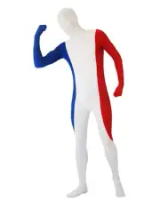 Full Body Spandex World Cup Zentai Suit - France Flag Design Bodysuit Costume