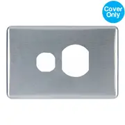 Clipsal Classic Single Powerpoint Brushed Aluminium Silver Cover