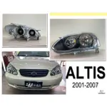 JY MOTOR 車身套件~TOYOTA ALTIS 01 02 03 04 9代 原廠型 黑框 大燈 一組 2700