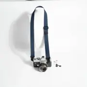 Adjustable NAVY BLUE Cotton Canvas Neck Strap w/ Peak Design Anchors 30-54" Long