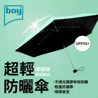 在飛比找momo購物網優惠-【boy】抗UV超輕防曬降溫防風三折晴雨傘_薄荷綠外(晴雨傘