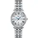 TISSOT 天梭 官方授權 Carson 羅馬石英女錶 母親節禮物-銀/30mm T1222101103300