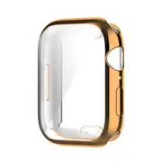 For Apple Watch Series 7, 41-mm Case, PET Film Grippy Cover, Rose Gold