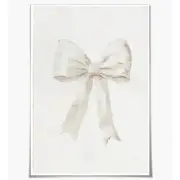 CoOpo White Nursery Art Bow Print, Newborn Baby Wall Art, Unisex Wall Art Pri...