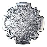 77HS Set Of 32 Western Screw Back Concho Antique Silver Finish Floral Saddle