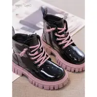 在飛比找ETMall東森購物網優惠-女童鞋粉色馬丁靴2024春季新款兒童單靴小童加絨保暖冬季短靴