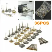 1" Stainless Steel Wire Brush Set For Dremel Rotary Tool Grinder Flat Polishing