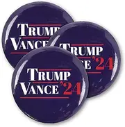 [Mad Mags] Trump Vance 24 Political Buttons, Presidential Election Campaign Pin, 2.25 Inches (Pack of 3), no gemstone