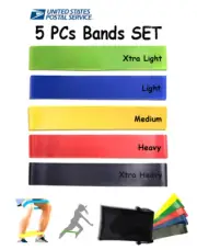 Resistance Loop Bands Set Strength Fitness Gym Exercise Yoga Workout Pull Up