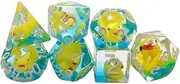 Generic 7X Multi Sided Dices Acrylic Dices Filled with Ducks Polyhedral Dices Set Card Game