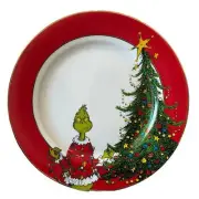 Dr Seuss How The Grinch Stole Christmas Dinner Plates Set of 4 Holiday Red New