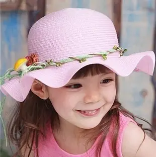 寶貝時尚配件屋 手工 蘑菇 掛飾 女童 草帽 遮陽帽 沙灘帽 時尚 環保 草帽 太陽帽 帽子