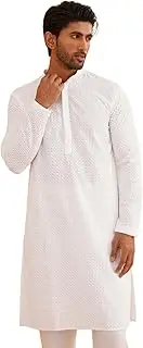 [Sojanya] (Since 1958 Men's Cotton Embroidered Thread Work Long Kurta