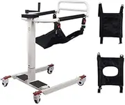 Medical Patient Lift for Home, Portable Wheelchair Lift Transfer Chair Bathroom Wheelchair w/Padded Seat, Bedside Commode Shower Chair Lift Seats for Seniors Disabled Elderly, 330Lbs Transport
