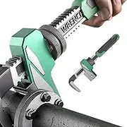 Monkey Wrench - F-Type Pipe Vise Adjustable Wrenches,Multi-Functional Work Light Extension Wrench with Right-Angle Design For Special-Shaped, Round Pipes