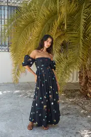 Bonnie Off Shoulder Maxi Dress Black