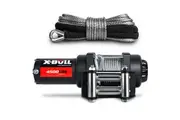 X-BULL 4500LB Electric Winch 12V Winch Boat Trailer ATV Steel Cable With 5.5MX13M Synthetic Rope Grey