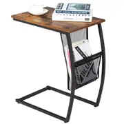 Costway C-shaped Side End Table Metal Frame