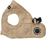 [Puppia] Douglas Vest Dog Harness Step-in Warm Winter Diamond Pattern for Small and Medium Dog, Beige, Medium