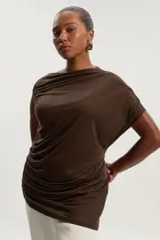 Plus Size Tencel Ruched Detail Top