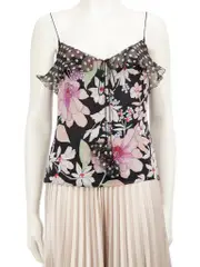 Floral Print Silk Sleeveless Top