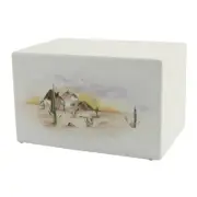 Large/Adult Desert Sunrise Box Funeral Cremation Urn for Ashes, 200 Cubic Inches
