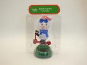 Snowman Riding A Scooter Holiday Style Solar Christmas Bobble