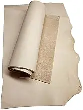 Veg Tan Leather Pieces 3-4 Sq Feet - 1 LB large pieces and medium scraps | Medium weight 1.5-2.5 mm thick | Full Grain for Crafts & Workshop | Easy to tool carve paint dye stamp or mold