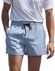 [ZAIGELUO] Men's Running Shorts with Pockets Training Running Sports Shorts Men Quick Drying Lightweight Leisure Athletic Sports Shorts