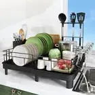 Boosiny Extendable Dish Drying Rack, Dual Part Dish Racks with Drain Board, Adju